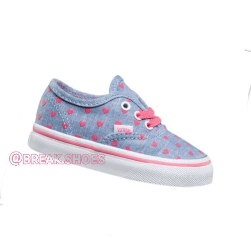 Sepatu anak Autentik Love model tali blue white pink