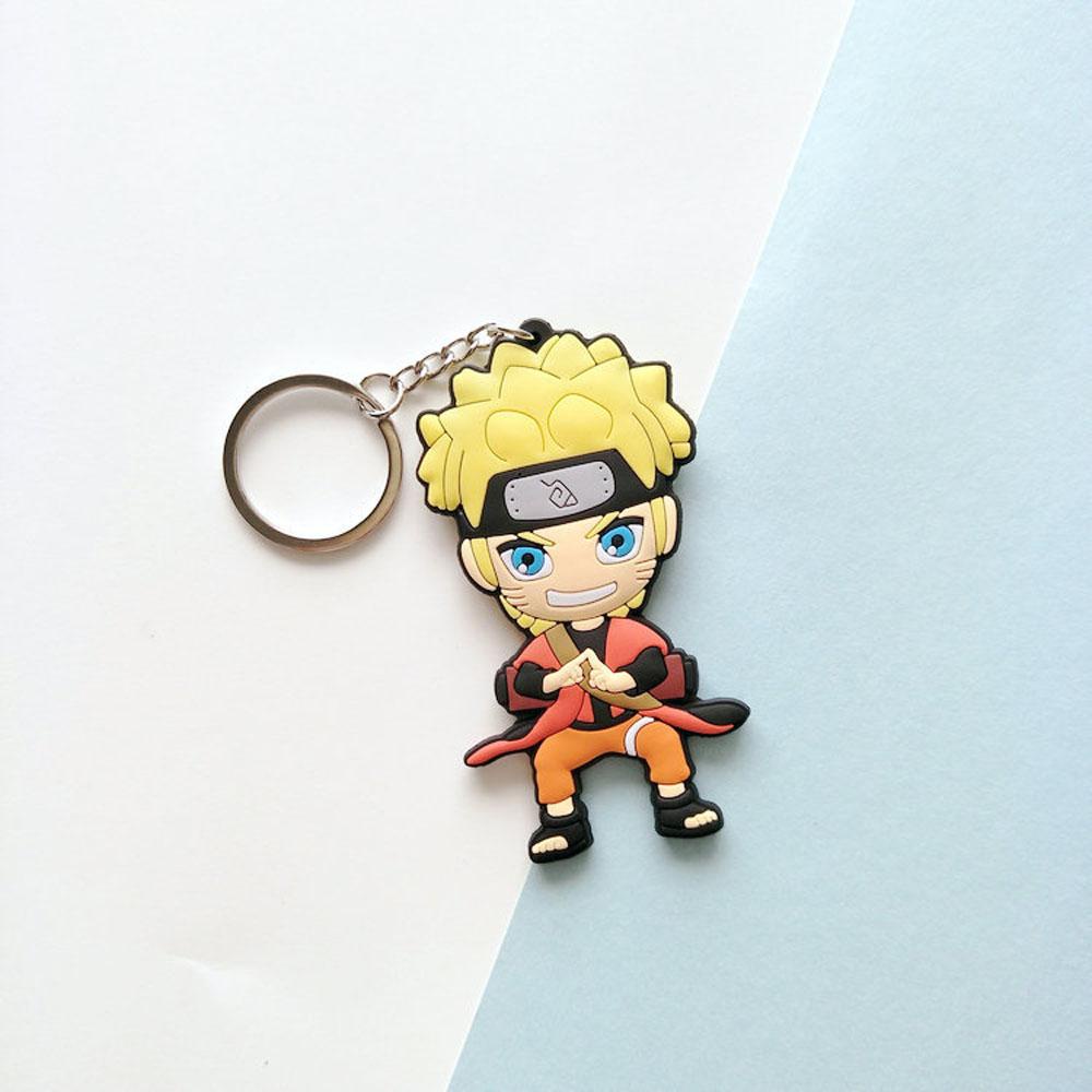 [Elegan] Naruto Gantungan Kunci Untuk Hadiah Anak Miniatur Uchiha Sasuke Anime Jepang Darah Panas Anime Key Ring