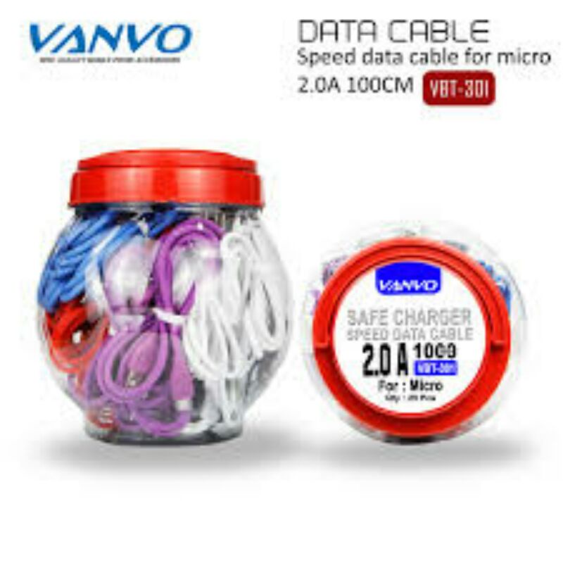 Kabel Data Micro Toples Micro USB Cable Original Vanvo VBT-301 100cm
