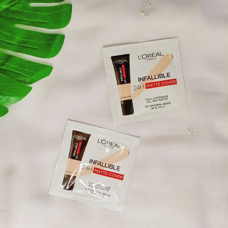 LOREAL Infallible 24H Matte Cover Foundation 1.5ml 105 Natural Beige- Sample Size