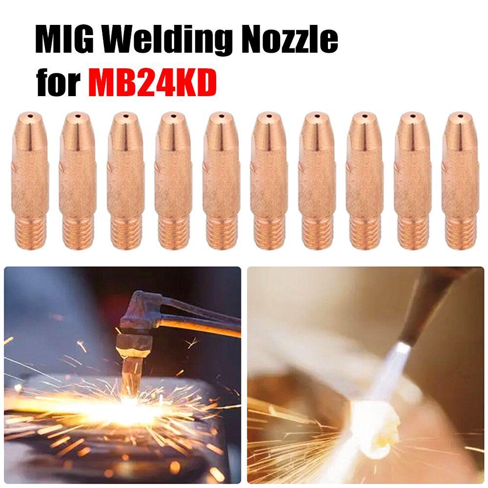 Populer 10pcs MIG Welding Nozzle Tembaga Holder Kit Untuk MB24KD 24KD Torch Konsumsi