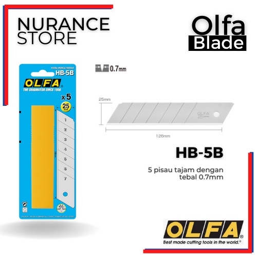 

REFILL BLADE OLFA HB-5B UNTUK CUTTER OLFA H-1 XH-1 XH-AL NH-1 HSW-1