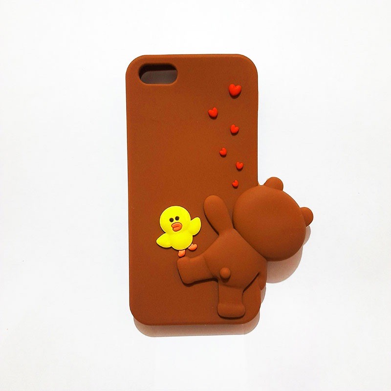 Silikon 3D karakter IPHONE 5 / 5G casing hp lucu menarik silicon untuk anak anak hadiah ulang tahun Silikon boneka lucu pelindung hp case tebal karet softcase lentur