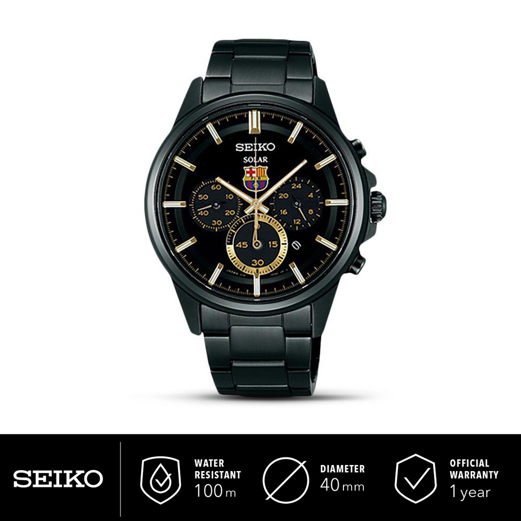 Jam Tangan Pria Seiko Spirit FCB Barcelona Solar Stainless