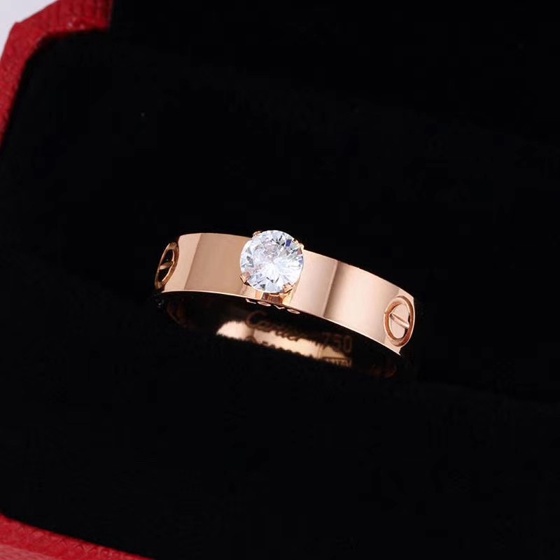 Indah Super Flash Cincin Abadi Bertabur Berlian Cincin Berlian Besar Fashion Perhiasan Tangan Sederhana Cincin Pasangan Ready Stock Grosir