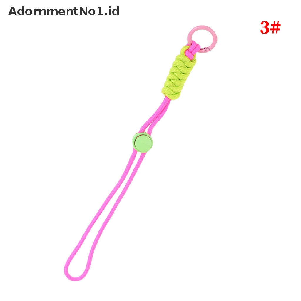 (AdornmentNo1) Tali Lanyard Motif Kepang Fluorescent Untuk Gantungan Kunci / Handphone