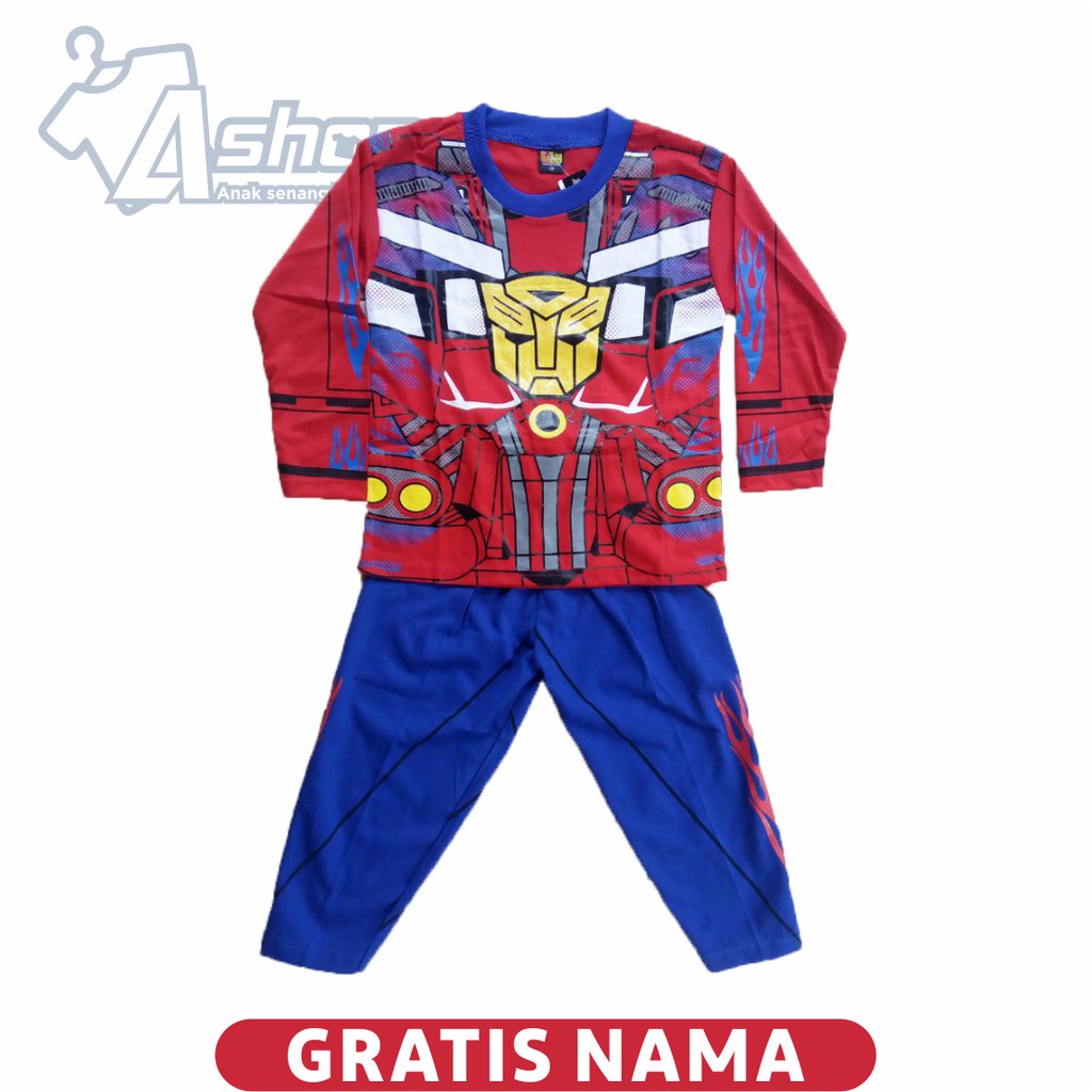 Baju Anak Setelan Transformers Panjang