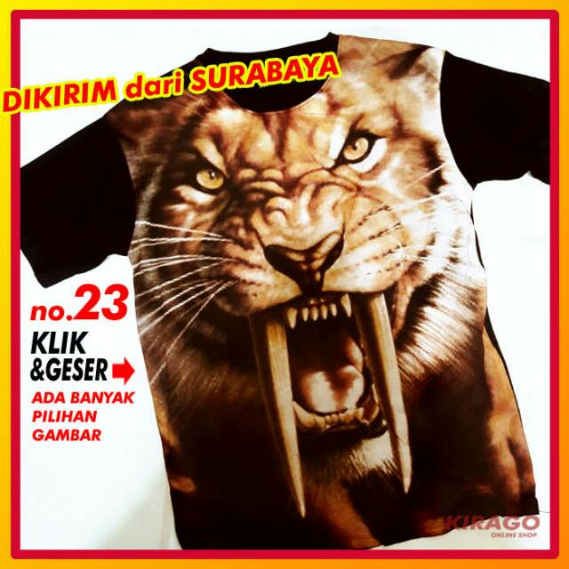 KAOS MACAN KAOS SINGA KAOS SPANDEK KAOS GAMBAR MACAN KAOS PRIA KAOS DISTRO