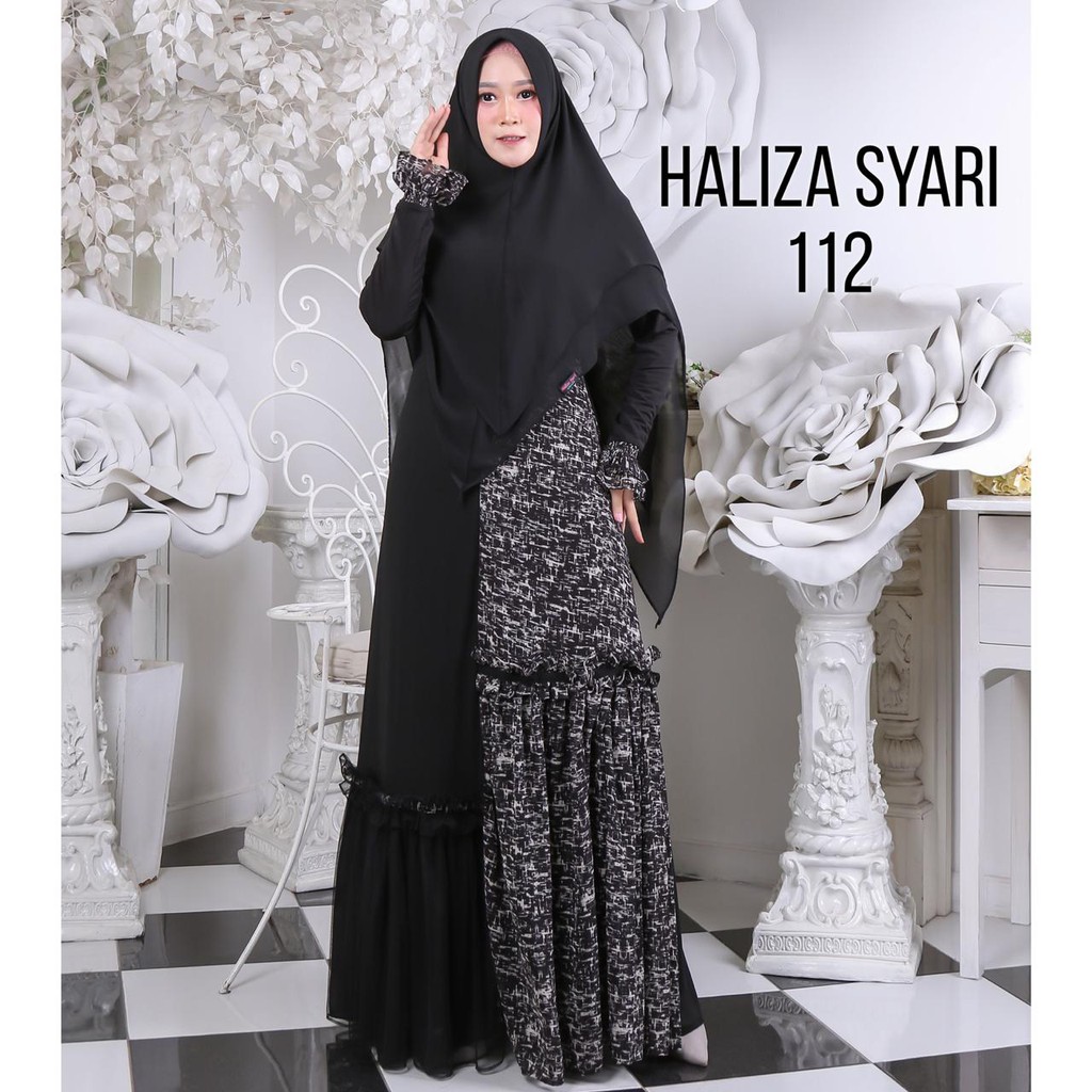 Haliza Syari Gamis 112 Tulle Hitam