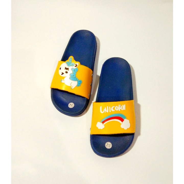 Sandal Karet Jelly Anak Karakter Unicorn Cowok Cewek Ringan Anti Slip