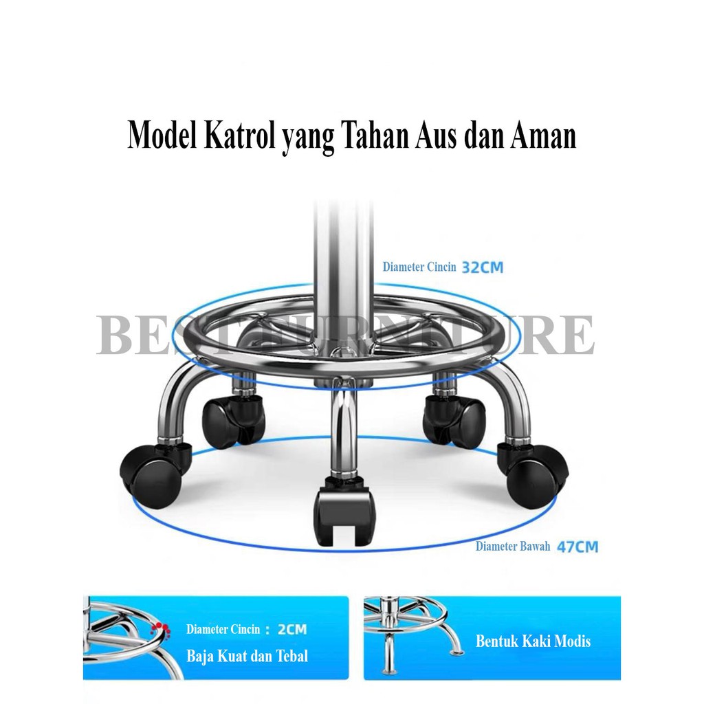 Best BAR Kursi Bar Kursi Salon Kursi Bulat Hidrolik dan Kaki stainless