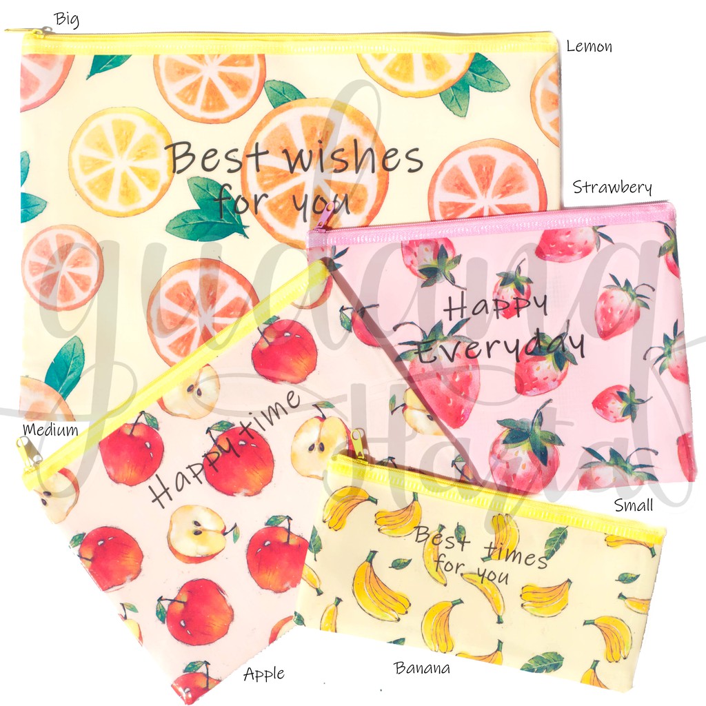 Pouch Map Buah Tempat Pensil Motif Buah Lucu Unik GH 401008