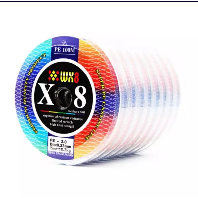 Senar Pancing PE WX X8 100 Meter Conecting-Multi colour