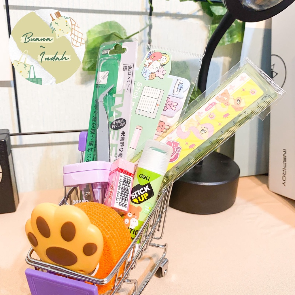 

HJK Pouch Set alat tulis sticker pensil gantungan kunci pulpen pena pensil penggaris sekolah sticky