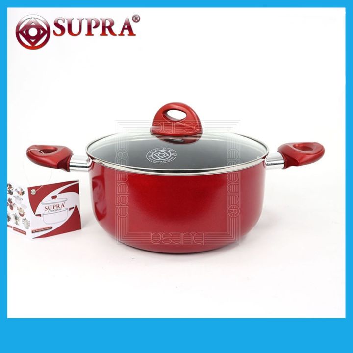 Supra Panci Dutch Oven 32 Cm Rosemary Series Panci Wajan Rebus Tumis + Tutup Kaca Dutchoven Teflon N