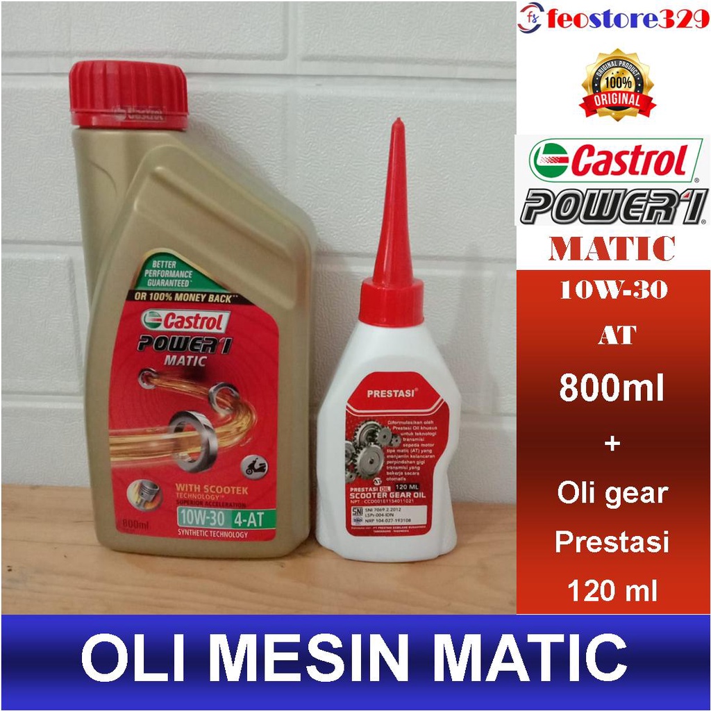 Jual OLI MOTOR MATIC CASTROL POWER 1 SCOOTER 10W30 AT FULL SYNTHETIC ...