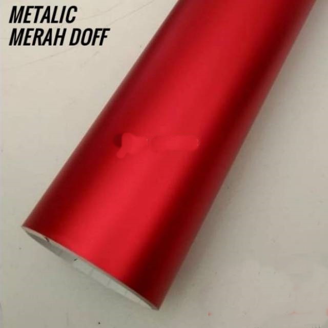 Jual Stiker Skotlet Merah Doff Metalik Scotlet Satin Dop Stiker Matte