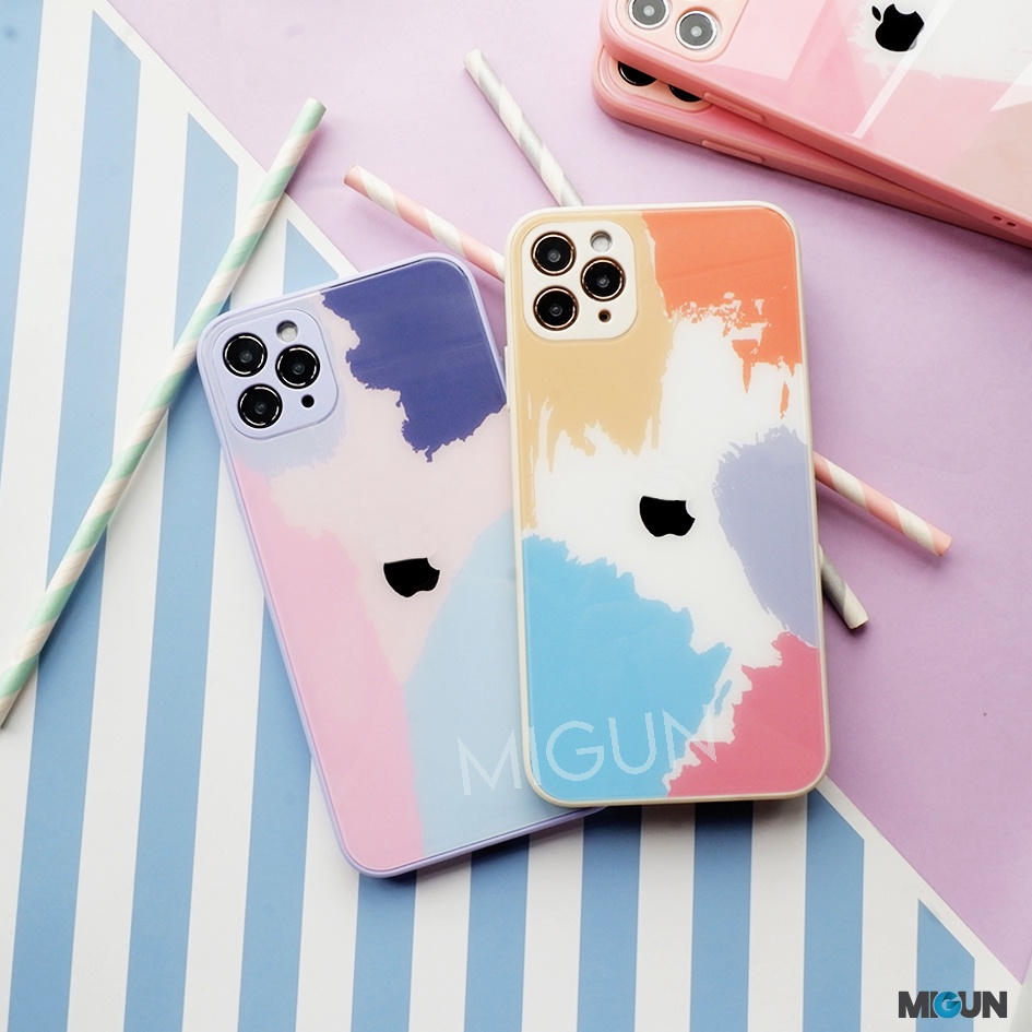 New! Paint Lush Case - Glass case - For iPhone 6 7 8 6+ 7+ 8+ X XS XR XSMAX 11 12 PRO PROMAX