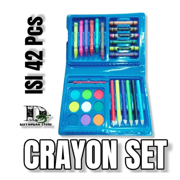 

Crayon menggambar set lengkap 42 pcs alat mewarnai edukasi anak