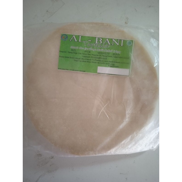 

Tortilla kebab diameter 19 cm, isi 20 lembar