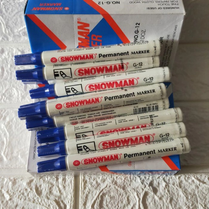 

Berkualitas Spidol Snowman Permanent G 12 Biru Gilaa!!!