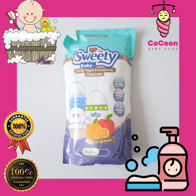 Sabun Cuci Botol Dot dan Mangkok Bayi Sweety Liquid Cleanser 900 ml