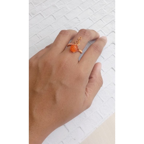 Ring wire jewelry/cincin batu kawat tembaga/cincin handmade murah