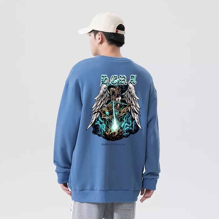 Sweater Crewneck Pria Hera Godness Fleece Size M - XXL