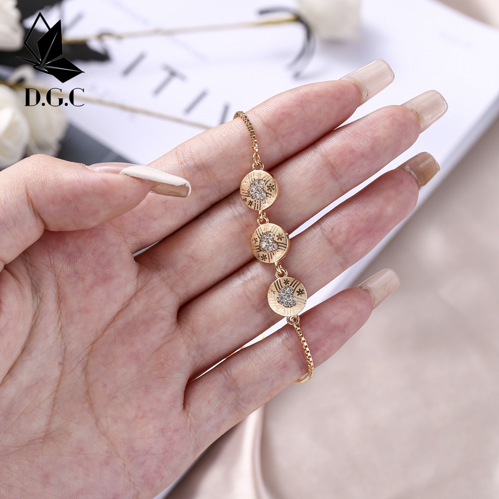 ✨Tongtonges✨ COD gelang titanium wanita anti karat korean style huruf Grosir Diamond Murah Fashion D380