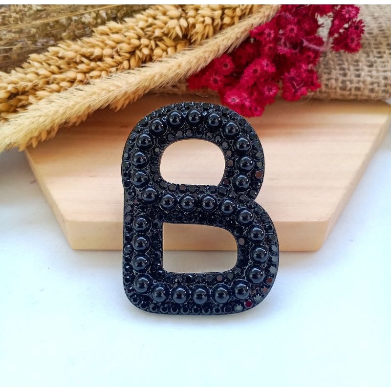 Brooch Buttonscarves/Bros Buttonscarves/Bros Buttonscarves KW/Bros Buttonscarves Mata/Bros Buttonscarves Mutiara-Black-D