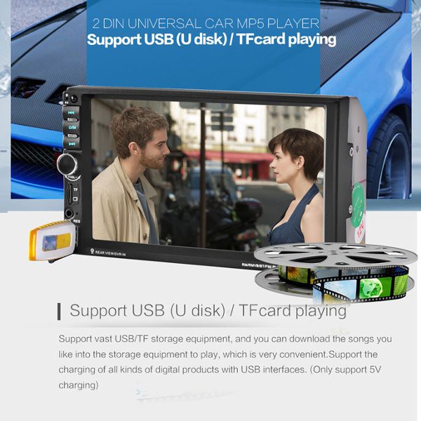 Car MP5 Media Player Monitor Mobil LCD Touchscreen 7 Inch Multifungsi