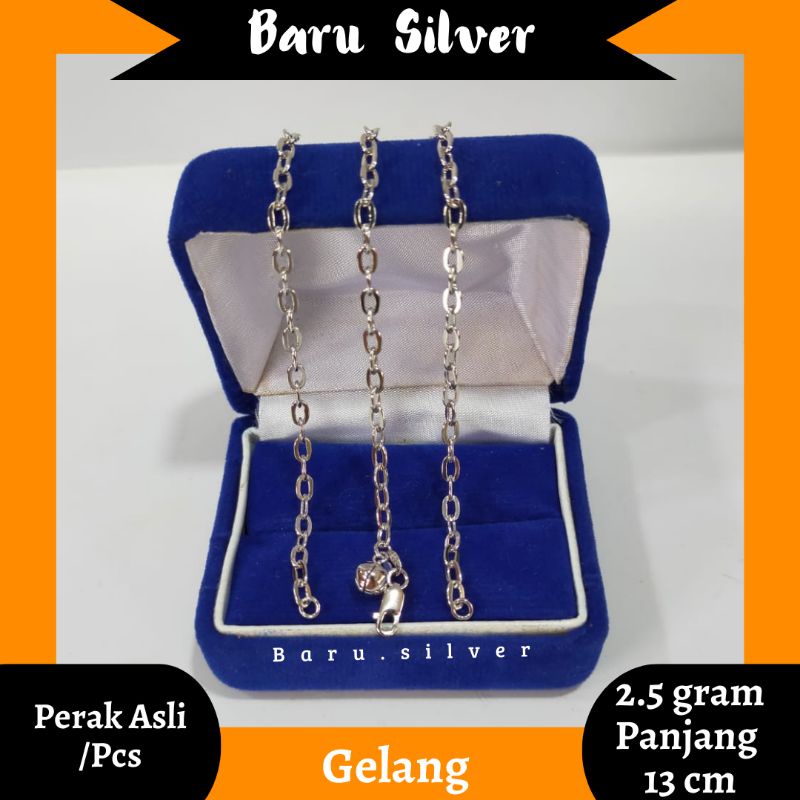 Gelang Holo Anak, Perak 925, Sepuh Emas Putih