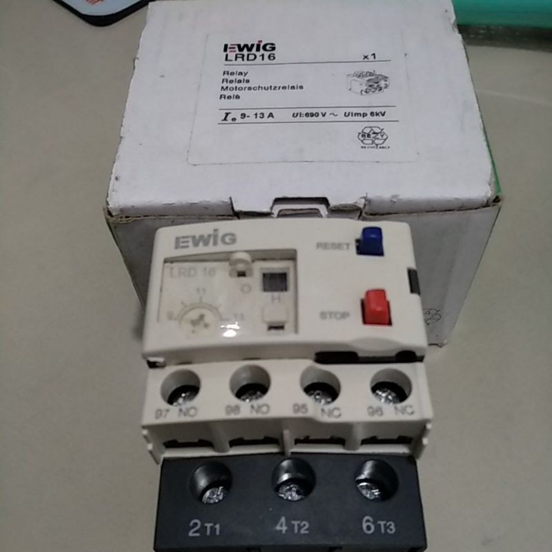 THERMAL OVERLOAD RELAY EWIG LRD 16 9~13A ~ 6KV