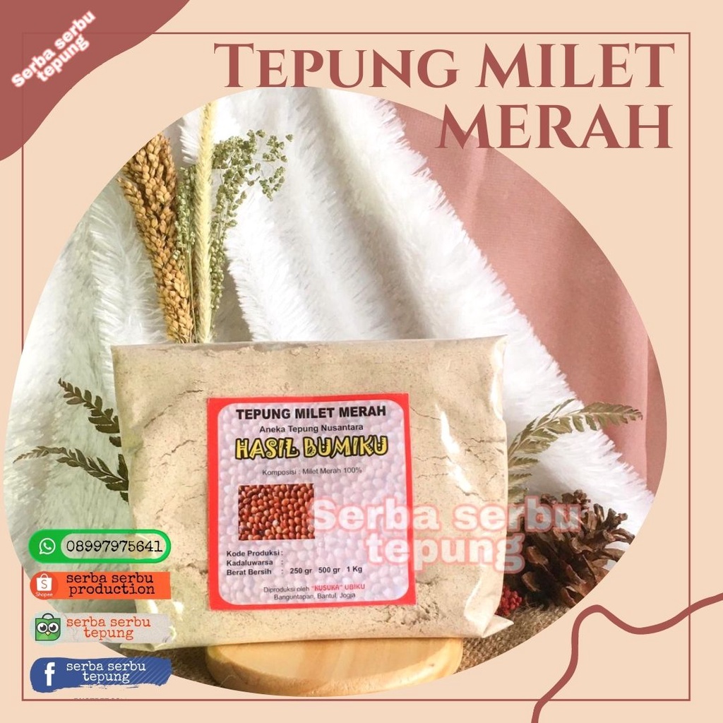 

Tepung Milet Merah(250gr)|bahan kue|free gluten
