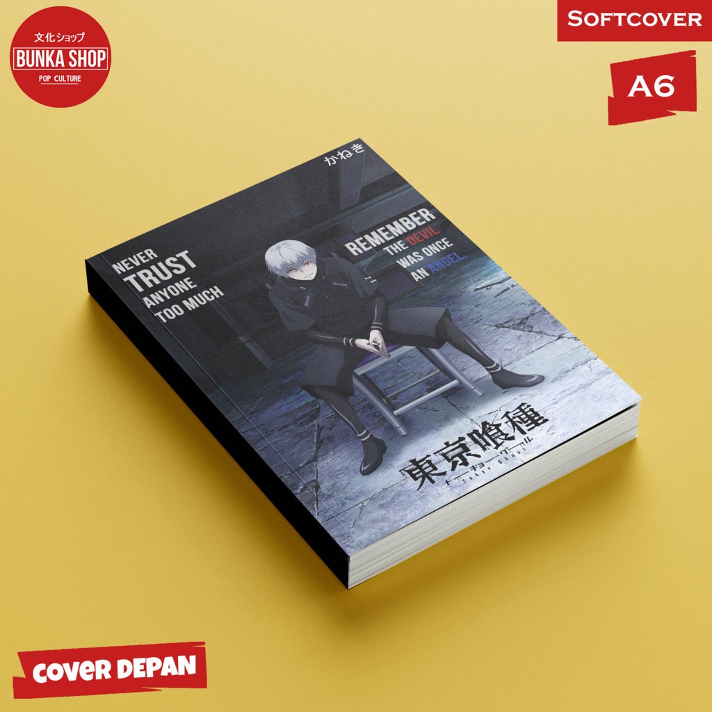 

Pocket Note Anime Tokyo Ghoul Quote Kaneki Ken Softcover A6 Buku Tulis Catatan Notes Agenda Planner