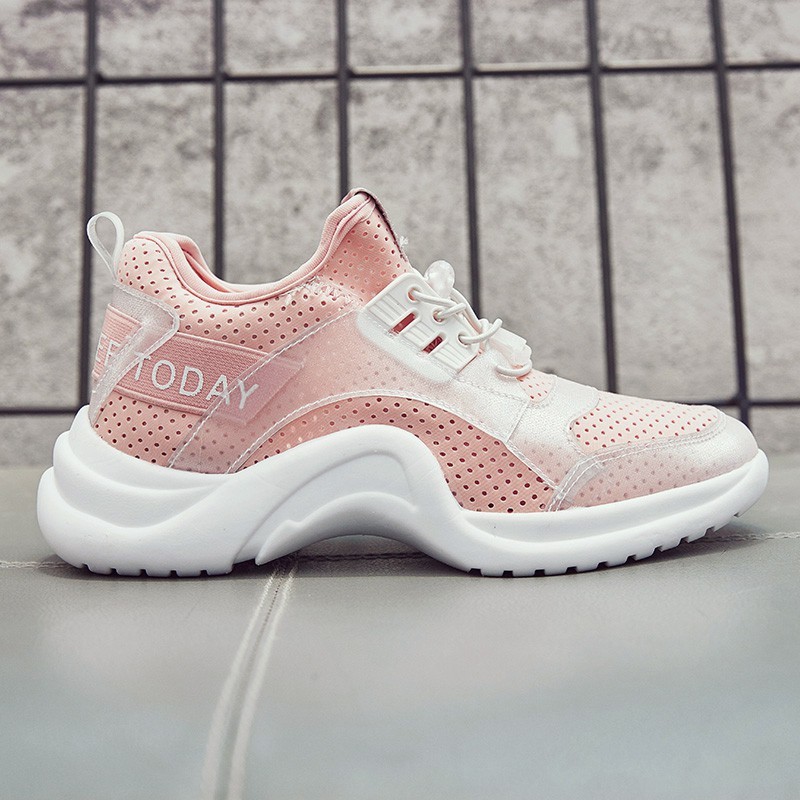 Sepatu wanita Fashion women thick bottom sport shoes casual woman running sneakers