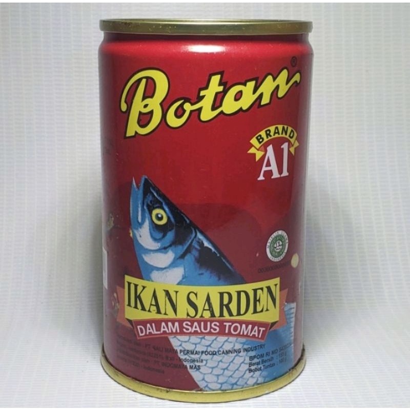 

Botan Ikan Sarden A1 425gr - sardines dalam saus tomat kaleng besar