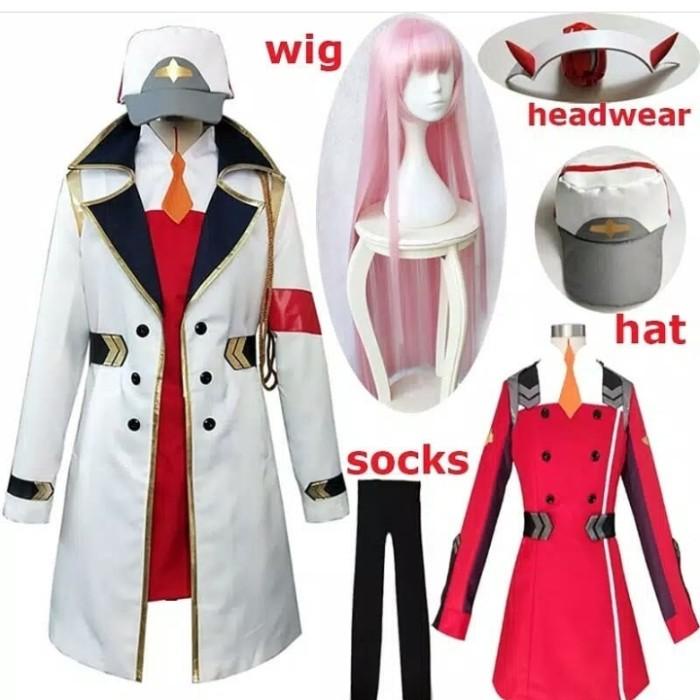 Kostum Zero Two Costume Wig Sepatu Bando Cosplay
