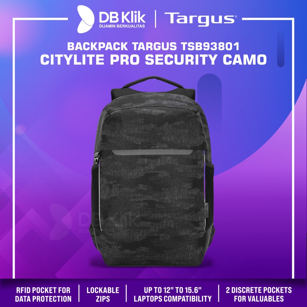 Backpack TARGUS TSB93801 CITYLITE PRO SECURITY 12&quot;-15.6&quot; Camo