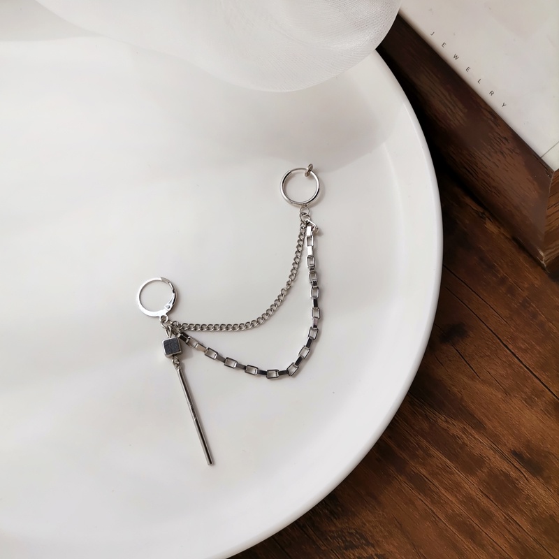 Chain One Earrings Accessories Temperament Punk Personality Street
