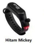 TOMSTORE.ID JT027 Jam Tangan anak Elektronik Led Waterproof Motif Untuk Anak Karakter Import Cod-HITAM MICKEI