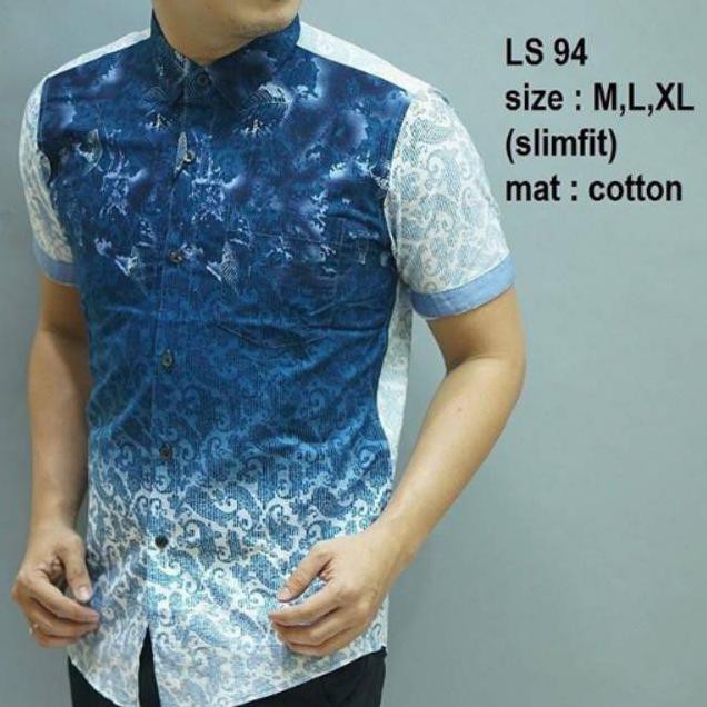 Terbaru KEMEJA BATIK PRIA SLIMFIT / BATIK SLIM FIT / LUIGI BATANI / LS94