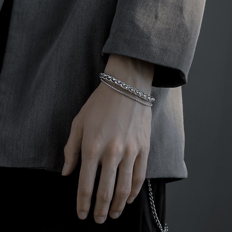 [Z H Perhiasan] Hip Hop Rock Retro Pria Fashion Kuba Stainless Steel Gelang Pesta Perhiasan Aksesoris 16 Cm/18 Cm/21 cm