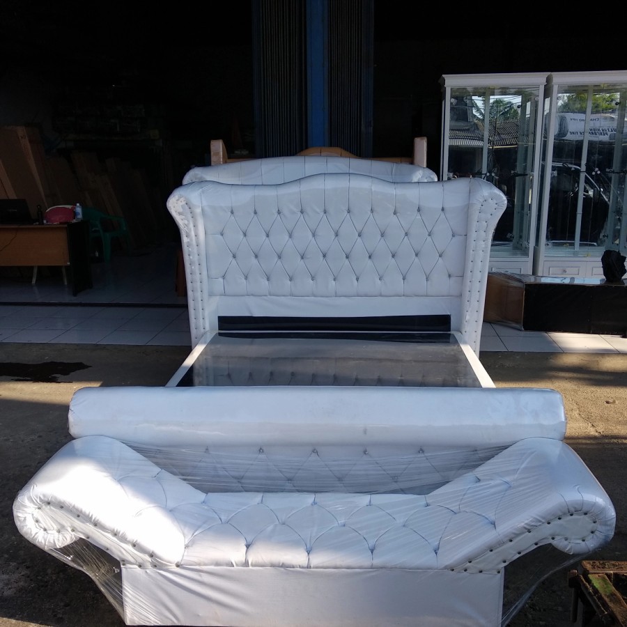 Divan Sandaran Spring Bed 2 Laci + PUK Besar Mewah Murah 160 x 200