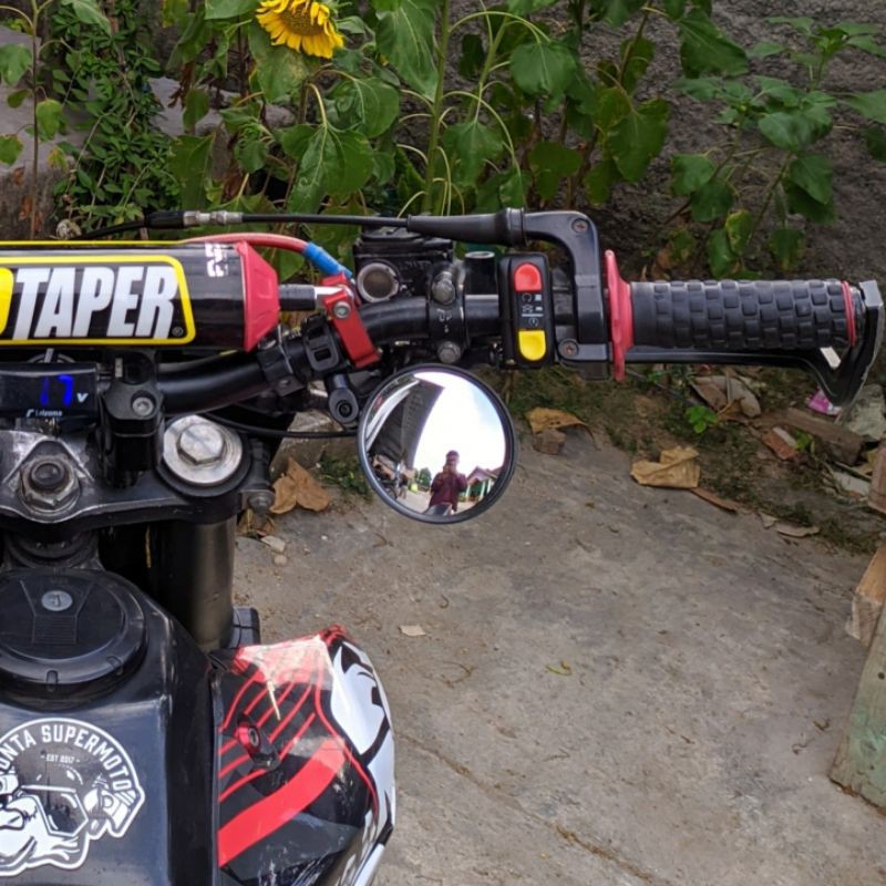 Spion jalu fatbar supermoto klx crf wr bulat lebar-1 biji