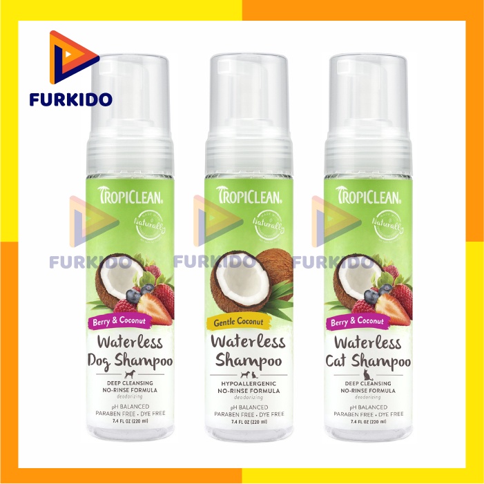 Pet Dry Shampoo Tropiclean Dog Waterless Shampoo 220ml