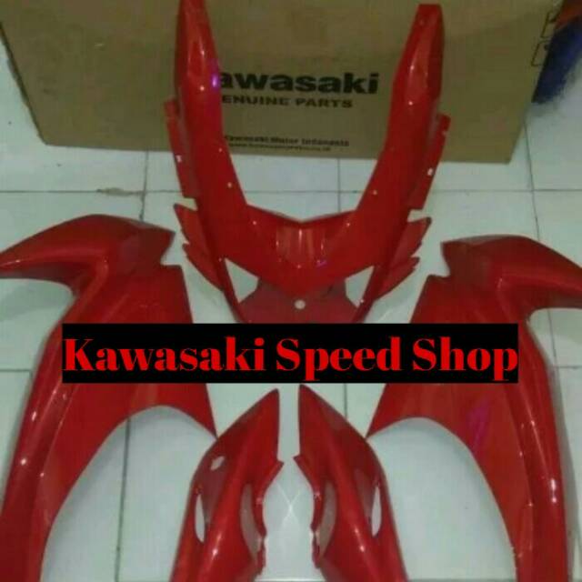 fairing set atas ninja rr coak atau fairing coak new ninja rr merah original kawasaki