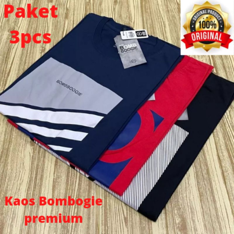 Paket 3Pcs 100ribu Kaos Bomboogiee premium branded matahari / MOTIF RANDOM ACAK | kaos pria | kaos pria dewasa | kaos pria distro MOTIF RANDOMACAK | baju pria BOMBOGIEE / Baju pria distro / kaos pria / baju / kaos / kaos pria big size