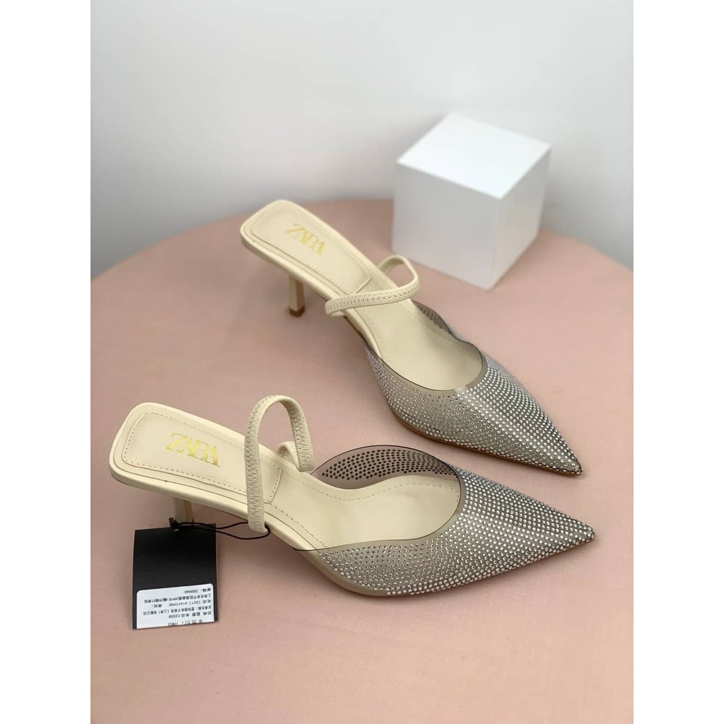 [7.7 Boombastis Sale⚡] - SEPATU WANITA ZS389 BLINK VYNIL MULES HEELS PREMIUM IMPORT