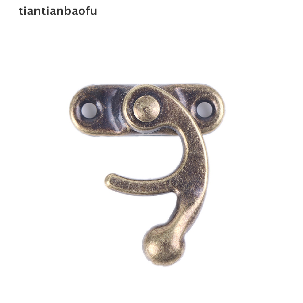 [tiantianbaofu] Small Silver Hasp Latch Chest Lock Jewellery Wine Wooden Box Craft Hook + Screws Boutique